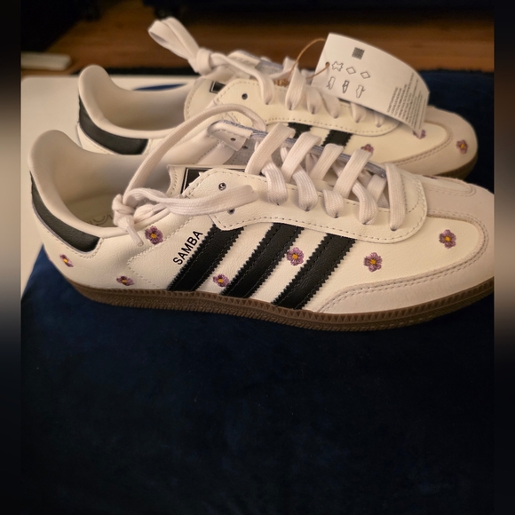 NWT ADIDAS Samba OG Wmns Cloud Light Purple Floral sneaker Size 8.5 - Picture 5 of 11